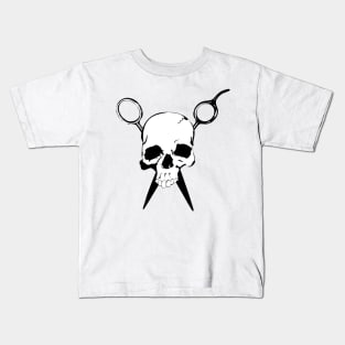 Skull and Shears Hair Stylist Art Kids T-Shirt